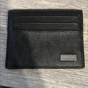 Michael Kors Black Textured Card Holder